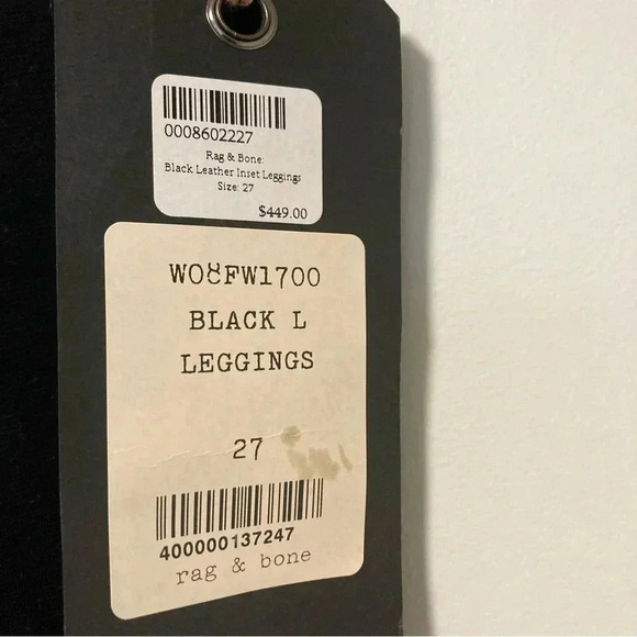NWT rag & bone leather insert black jeggings pants - Picture 4 of 9